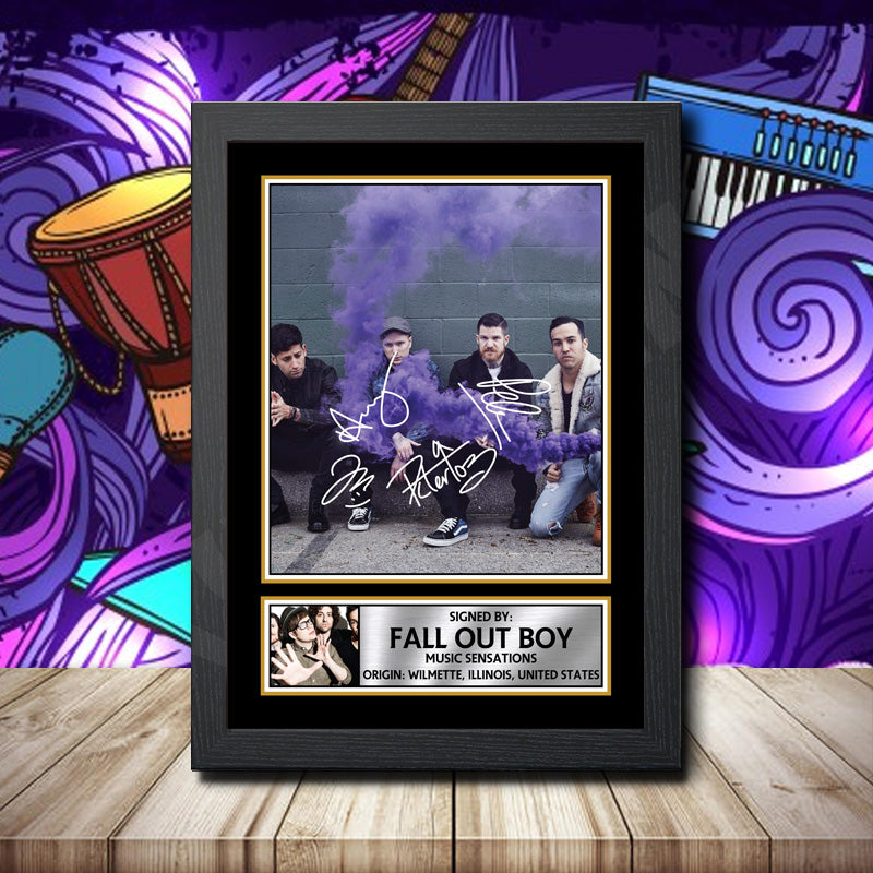 Fall Out Boys 2 Printed Signature Rock-Bands Star Poster Print Framed Wall Art Gift – Fall Out Boys 2 Printed Signature Rock-Bands Star Poster Print