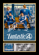 Fantastic Four First Steps Printed Autograph Poster – Pedro Pascal & Vanessa Kirby Marvel Superhero Movie Wall Art – Fantastic 4 Film Memorabilia Print