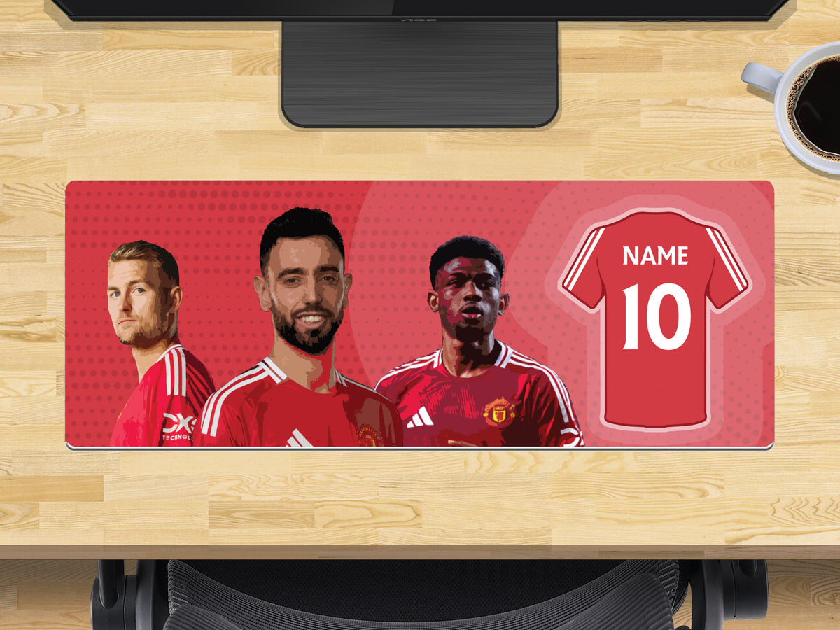 Personalised Man United Extra Large Mouse Mat 800mm X 300mm - Fernandes