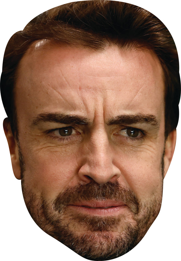 Fernando Alonso Face Mask – F1 Motorsport Celebrity Card Face Mask – Celebrity Mask for Stag Do, Hen Night, Fancy Dress & Costume Parties