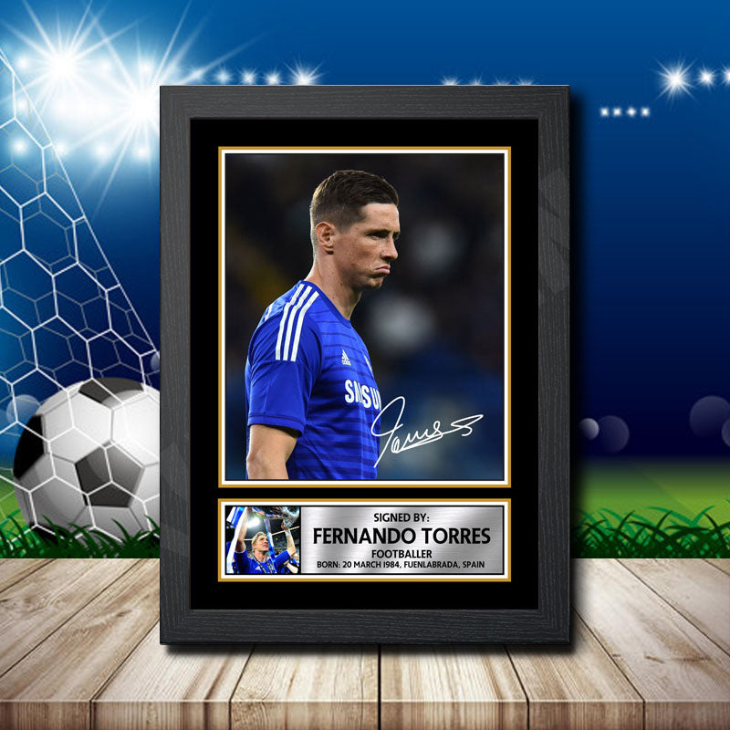 Fernando Torres Printed Signature Footballers Star Poster Print Framed Wall Art Gift – Fernando Torres Printed Signature Footballers Star Poster Print