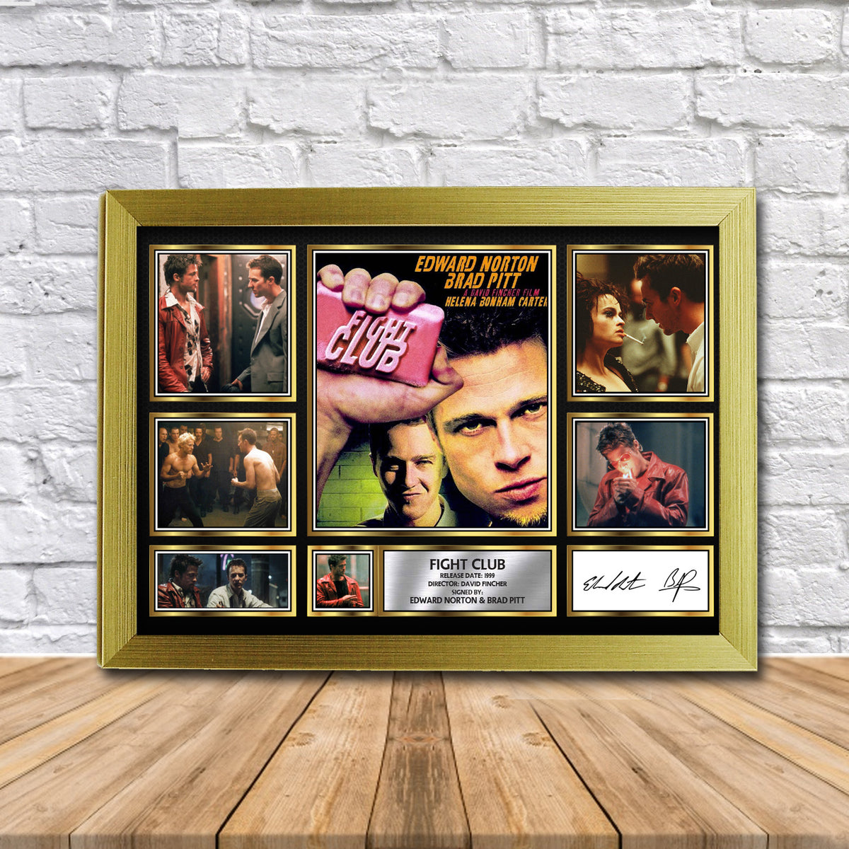 Fight Club Movie Gift Framed Printed Signature Star Poster Print Wall Art Gift