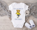 Personalised First World Cup Brazil Baby Grow – Custom Name Football Baby Bodysuit – Come On Brazil Leopard Design – Brazil Supporter Infant Romper – World Cup Baby Gift