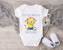 Personalized First World Cup Brazil Baby Grow – Custom Name Football Baby Bodysuit – Come On Brazil Lion Design – Brazil Supporter Infant Romper – World Cup Baby Gift