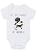 Personalized First World Cup Germany Baby Grow – Custom Name Germany Football Baby Bodysuit – Come On Germany Eagle Design – Football Fan Baby Romper – World Cup Baby Gift for Boys & Girls