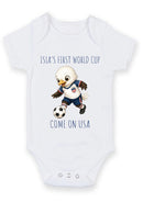 Personalized First World Cup USA Baby Grow – Custom Name USA Football Baby Bodysuit – Come On USA Eagle Design – American Soccer Fan Baby Romper – Newborn Football Gift