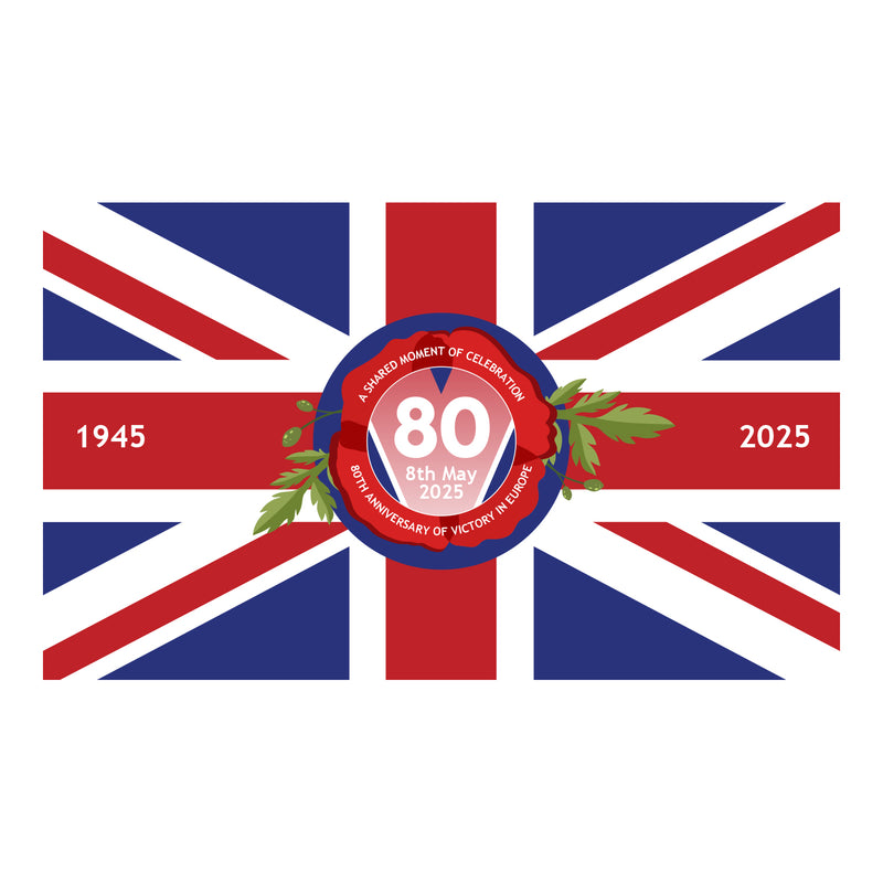 VE Day 80th Anniversary Flag Design 2 (3 Sizes) - Special Edition