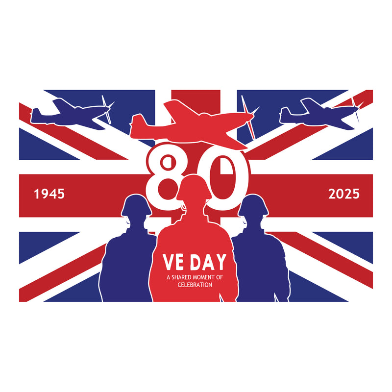 VE Day 80th Anniversary Flag Design 3 (3 Sizes) - Special Edition