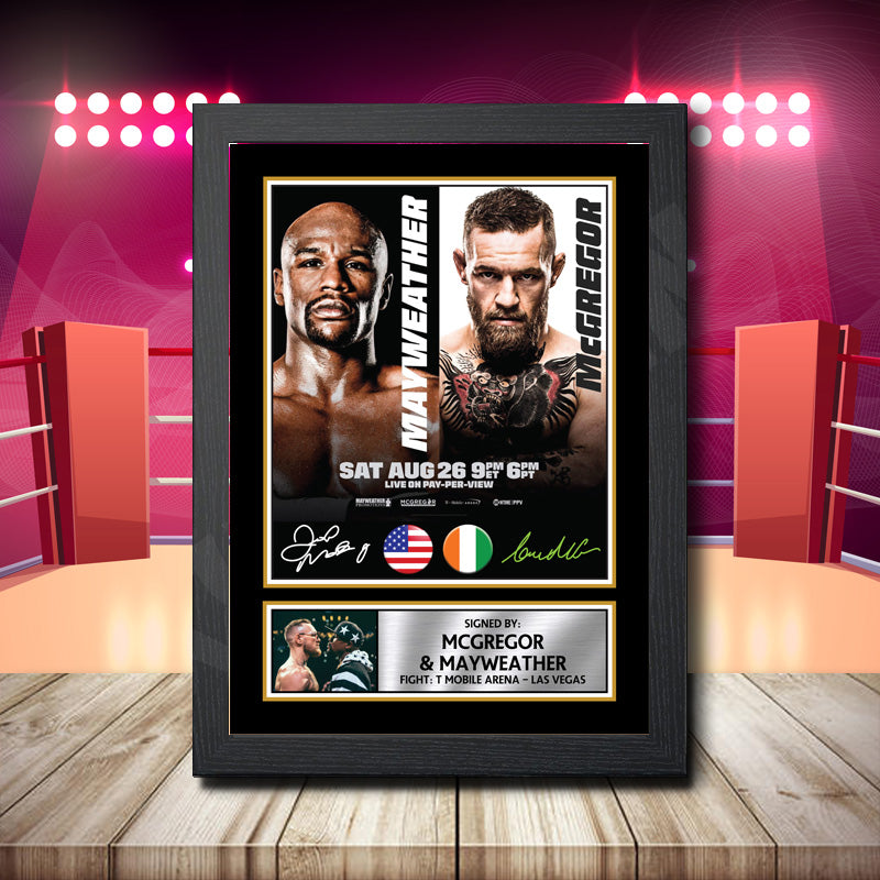 Floyd Mayweather Vs Conor Mcgregor 3 Printed Signature Boxing Star Poster Print Framed Wall Art Gift – Floyd Mayweather Vs Conor Mcgregor 3 Printed Signature Boxing Star Poster Print