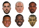 France Football Legends Face Mask Multipack – 6 France Football Star Inspired Party Masks – Funny Fancy Dress Accessories for Football Parties, Match Days, Tournaments, Birthdays & Photo Booth Props
