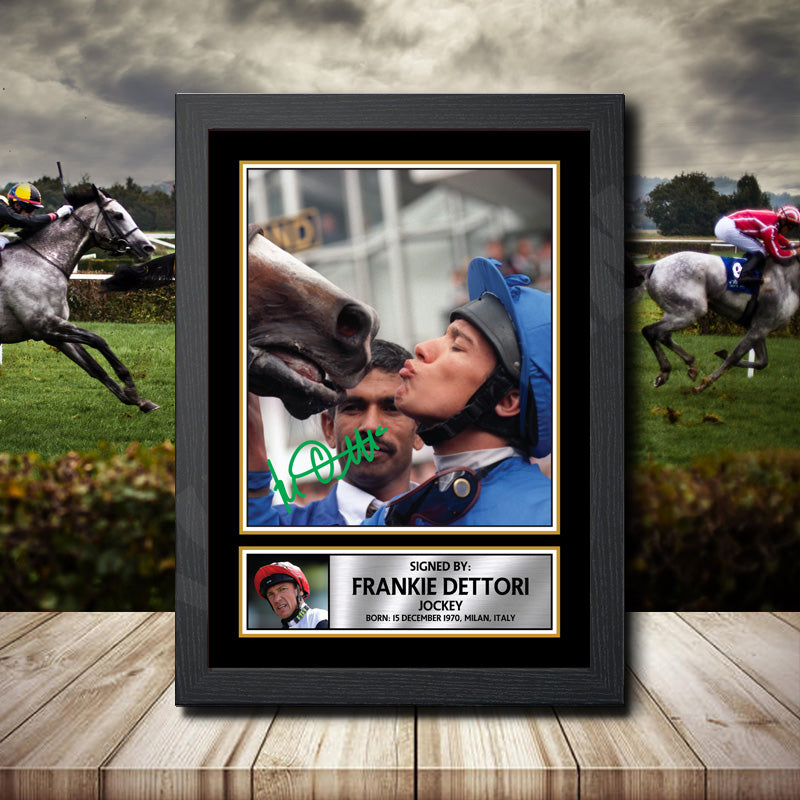 Frankie Dettori Printed Signature Horse-Racing Star Poster Print Framed Wall Art Gift – Frankie Dettori Printed Signature Horse-Racing Star Poster Print