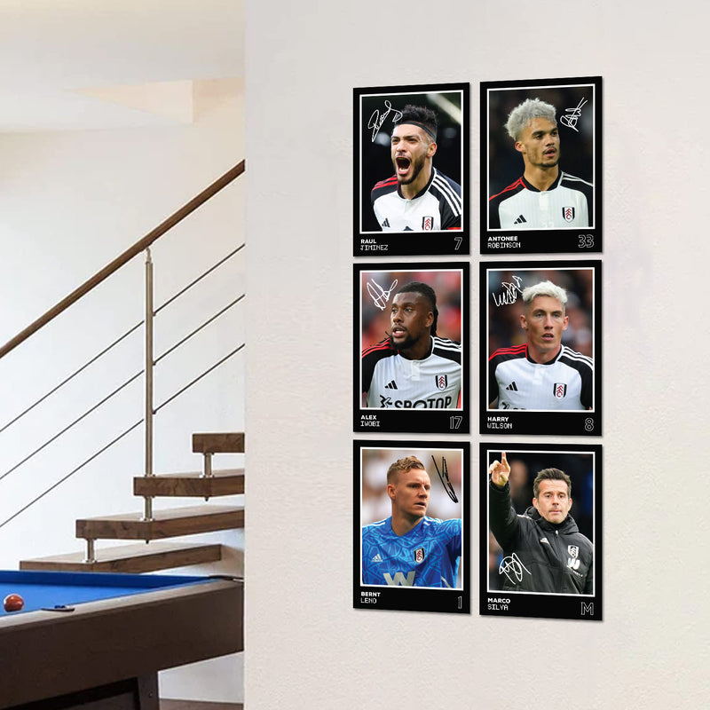 Fulham Players SIGNED A6 Poster Pack 2 - 6 Autographed Poster Print Cards (Iwobi, Jiminez, Robinson, Wilson, Leno, Silva)