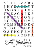 FAMILY EST. WHITE PERSONALISED WORD SEARCH CUSTOM WORD PUZZLE UNIQUE HIGH QUALITY DESIGN