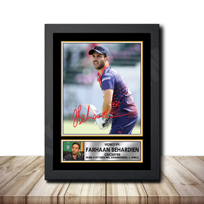 Farhaan Behardien M1562 Cricketer Printed Signature Poster Print Gift
