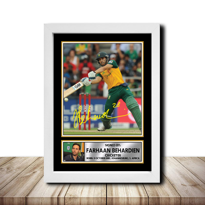 Farhaan Behardien M1563 Cricketer Printed Signature Poster Print Gift