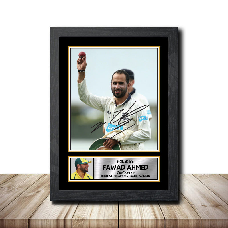 Fawad Ahmed M1566 Cricketer Printed Signature Poster Print Gift