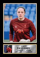 Faye Kirby Poster Print – Liverpool FC Women’s Goalkeeper Tribute Wall Art with Signature & Personal Bio – England Football Memorabilia for Fans & Collectors