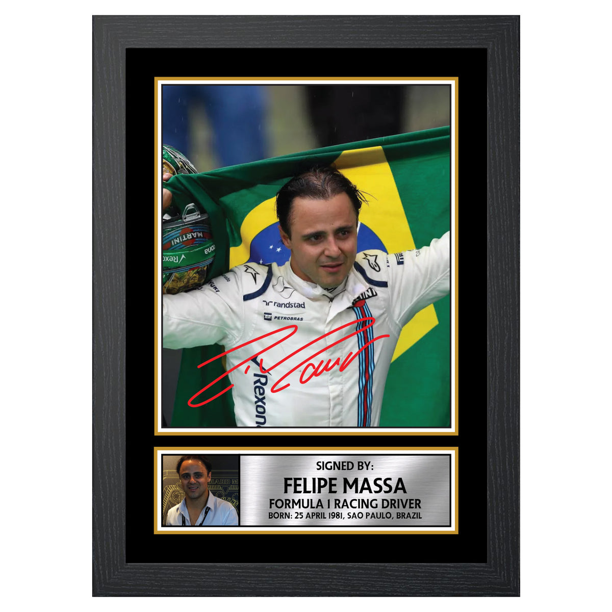 Felipe Massa M499 Motor Racer Printed Signature Poster Print Gift