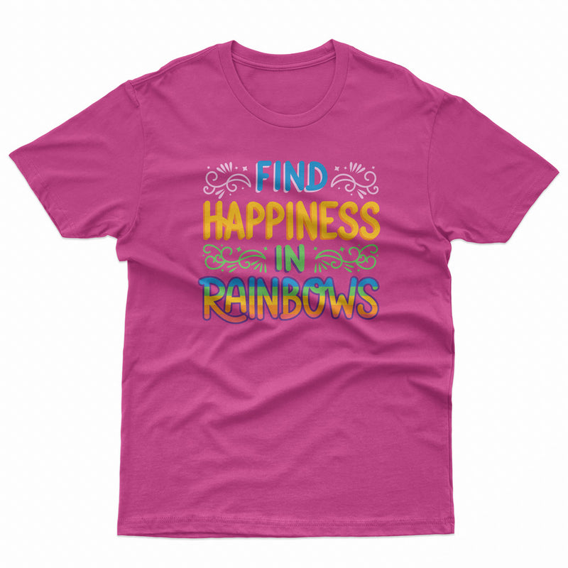 Find Happiness In Rainbows Pride LGBT Gay Lesbian Tee