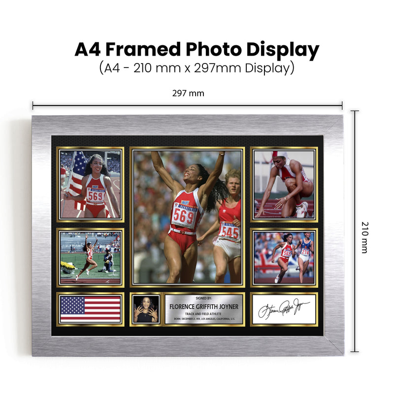 Florence Griffith Joyner Olympians Framed Autographed Print - Limited Edition Autograph Fan Gift – Collectible Memorabilia Merchandise