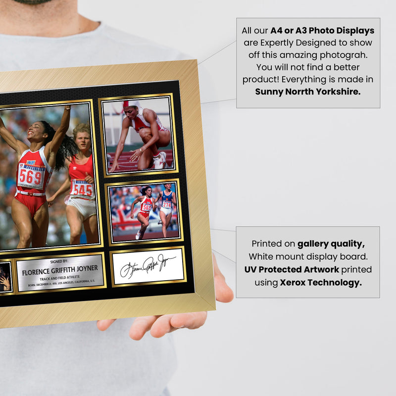 Florence Griffith Joyner Olympians Framed Autographed Print - Limited Edition Autograph Fan Gift – Collectible Memorabilia Merchandise