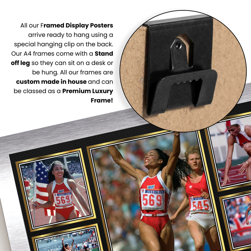 Florence Griffith Joyner Olympians Framed Autographed Print - Limited Edition Autograph Fan Gift – Collectible Memorabilia Merchandise