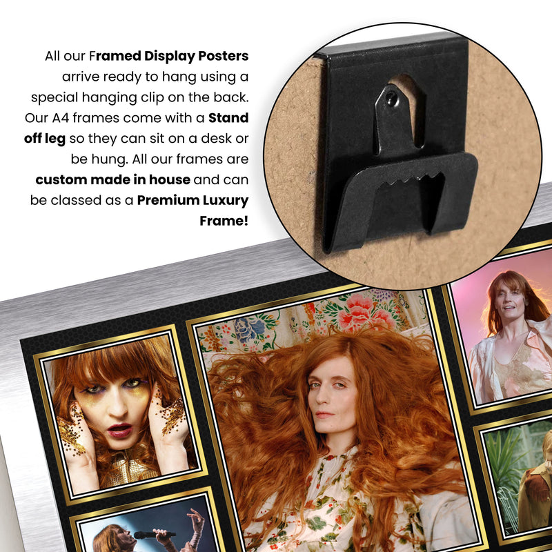 Florence Welch Singers Framed Autographed Print - Limited Edition Autograph Fan Gift – Collectible Memorabilia Merchandise