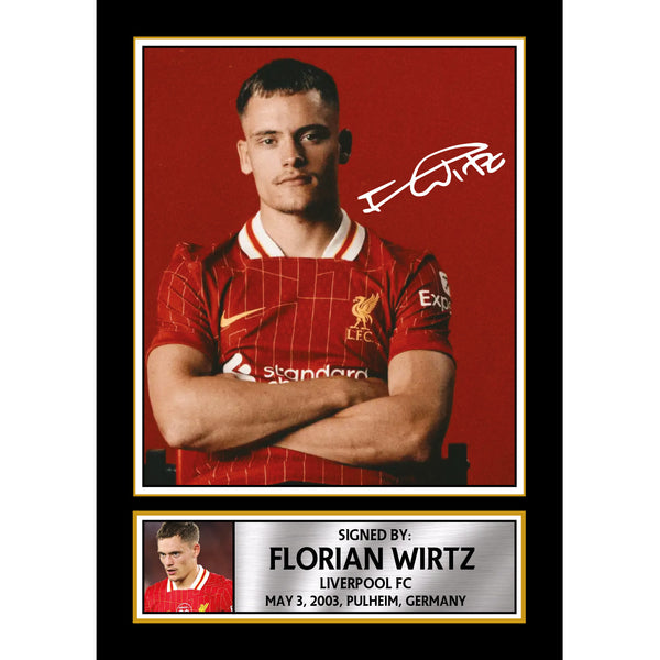 Florian Wirtz Printed Signature Poster Print – Liverpool FC Wall Art – Gift for Football Fans & Sports Collectors