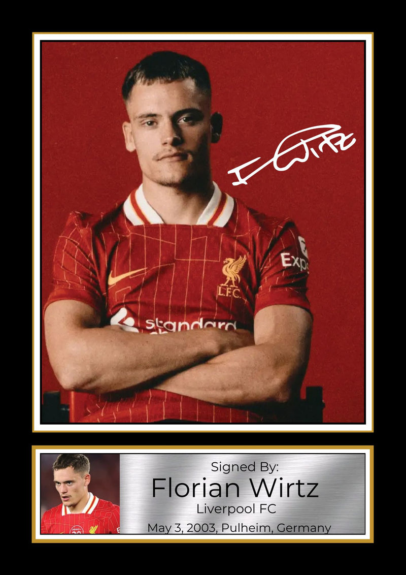 Florian Wirtz Signed Poster Print – Liverpool FC Memorabilia – Gift fo