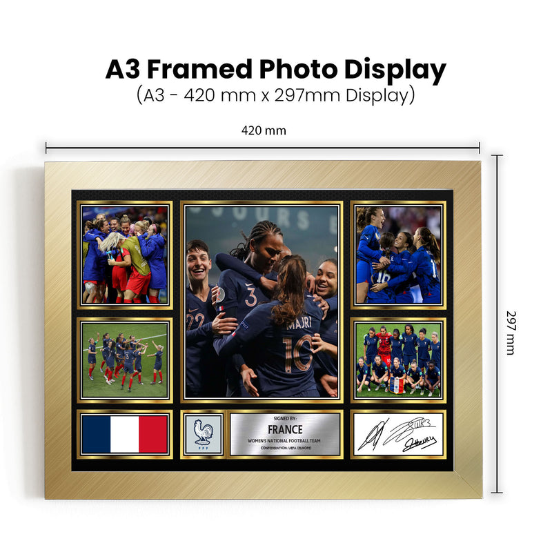 France Ladies Football Teams Framed Autographed Print - Limited Edition Autograph Fan Gift – Collectible Memorabilia Merchandise