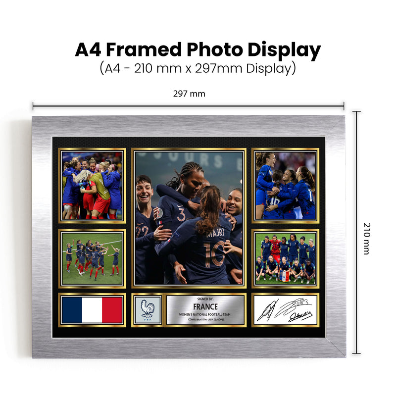 France Ladies Football Teams Framed Autographed Print - Limited Edition Autograph Fan Gift – Collectible Memorabilia Merchandise