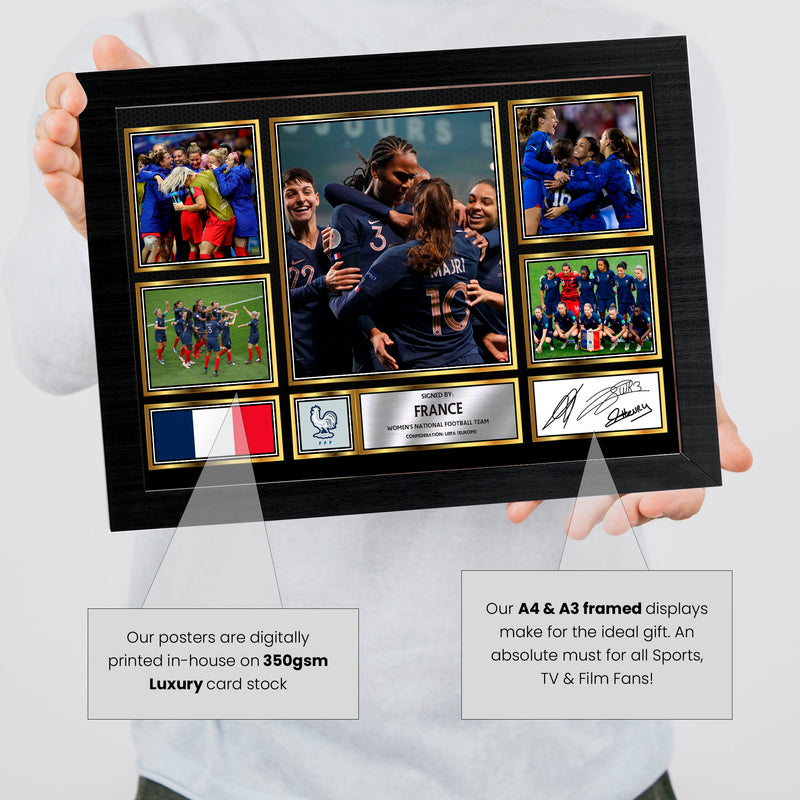 France Ladies Football Teams Framed Autographed Print - Limited Edition Autograph Fan Gift – Collectible Memorabilia Merchandise