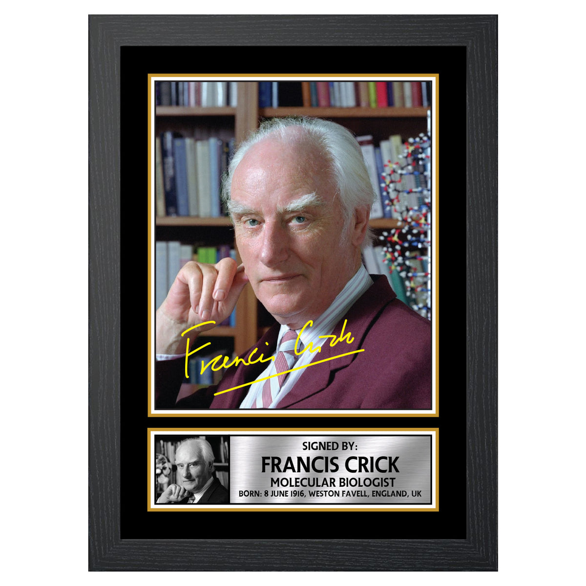 Francis Crick M425 Scientist Printed Signature Poster Print Gift