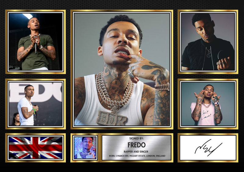 Rappers Fredo Framed Autographed Print - Limited Edition Autograph Fan Gift – Collectible Memorabilia Merchandise