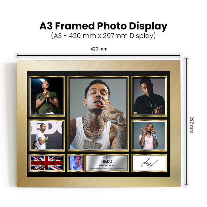 Rappers Fredo Framed Autographed Print - Limited Edition Autograph Fan Gift – Collectible Memorabilia Merchandise