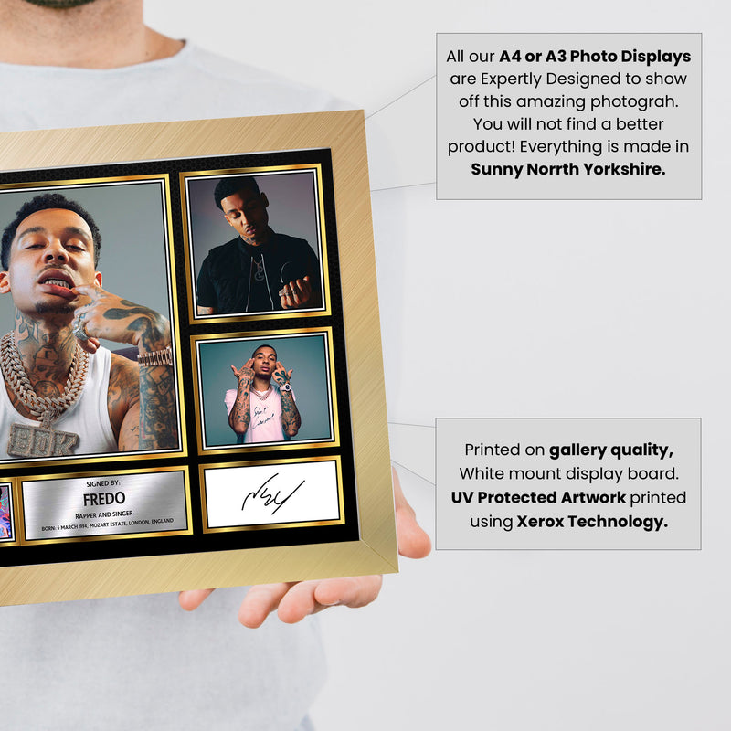 Rappers Fredo Framed Autographed Print - Limited Edition Autograph Fan Gift – Collectible Memorabilia Merchandise