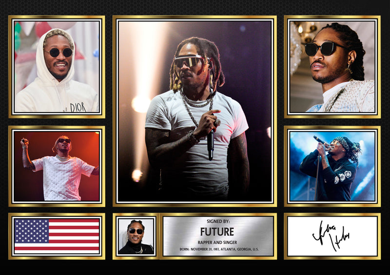 Rappers Future Framed Autographed Print - Limited Edition Autograph Fan Gift – Collectible Memorabilia Merchandise