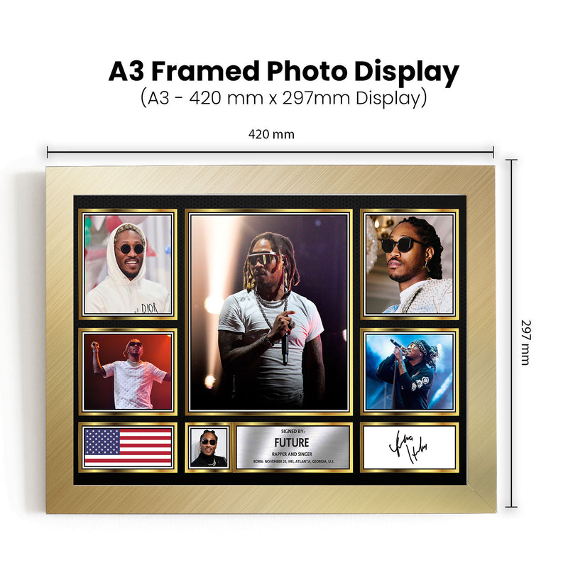 Rappers Future Framed Autographed Print - Limited Edition Autograph Fan Gift – Collectible Memorabilia Merchandise