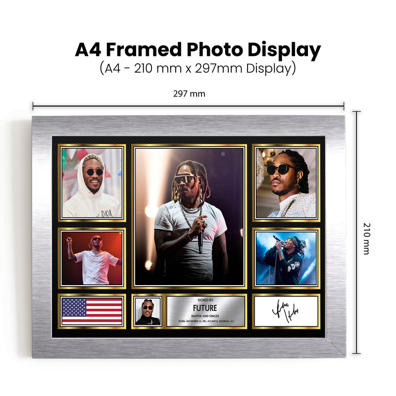 Rappers Future Framed Autographed Print - Limited Edition Autograph Fan Gift – Collectible Memorabilia Merchandise