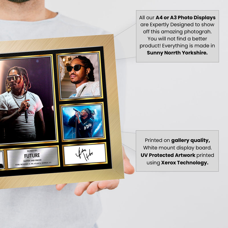 Rappers Future Framed Autographed Print - Limited Edition Autograph Fan Gift – Collectible Memorabilia Merchandise