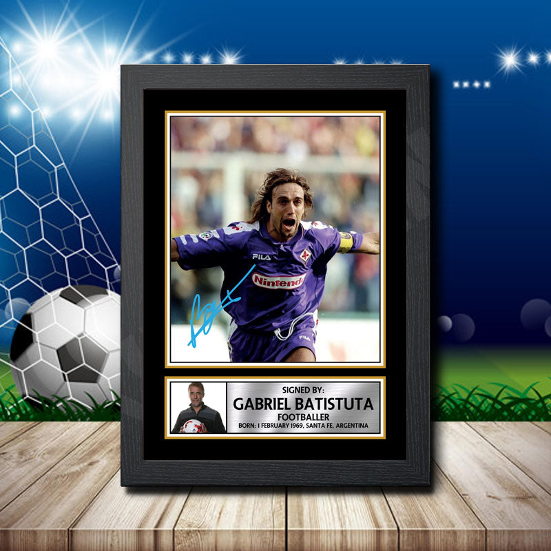 Gabriel Batistuta Printed Signature Footballers Star Poster Print Framed Wall Art Gift – Gabriel Batistuta Printed Signature Footballers Star Poster Print