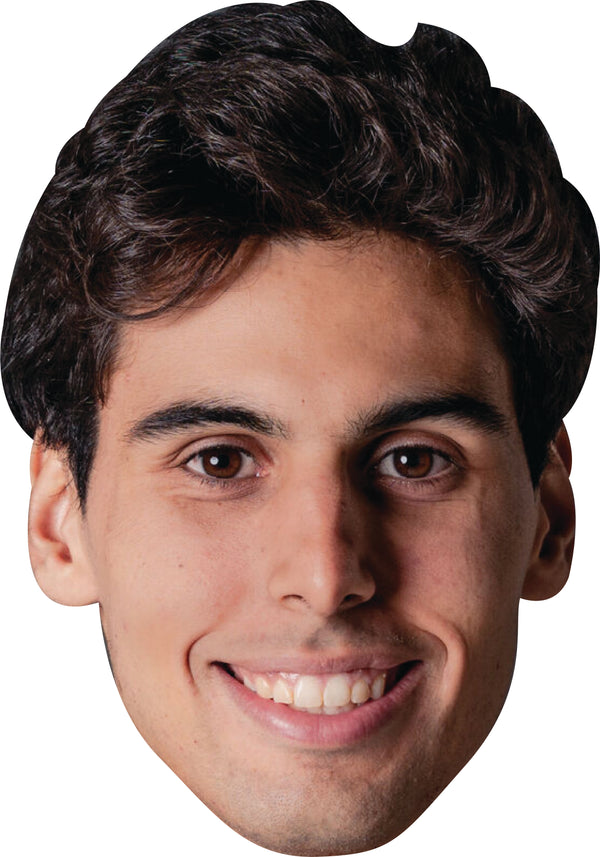 Gabriel Bortoleto Face Mask – F1 Motorsport Celebrity Card Face Mask – Celebrity Mask for Stag Do, Hen Night, Fancy Dress & Costume Parties