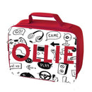 Red Personalised Custom Image Kids Insulated Lunch Cooler Bag - Any Image Your Image - Back To School - Red Blue Pink Lunch Bag Lunch Box