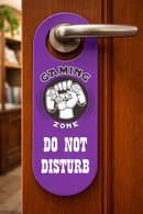 Gaming Zone Do Not Disturb Door Hanger Sign – Funny Gamer Door Sign for Bedroom or Gaming Room – Video Game Door Handle Sign, Gamer Gift for Boys, Teens & Gamers, Pack of 4