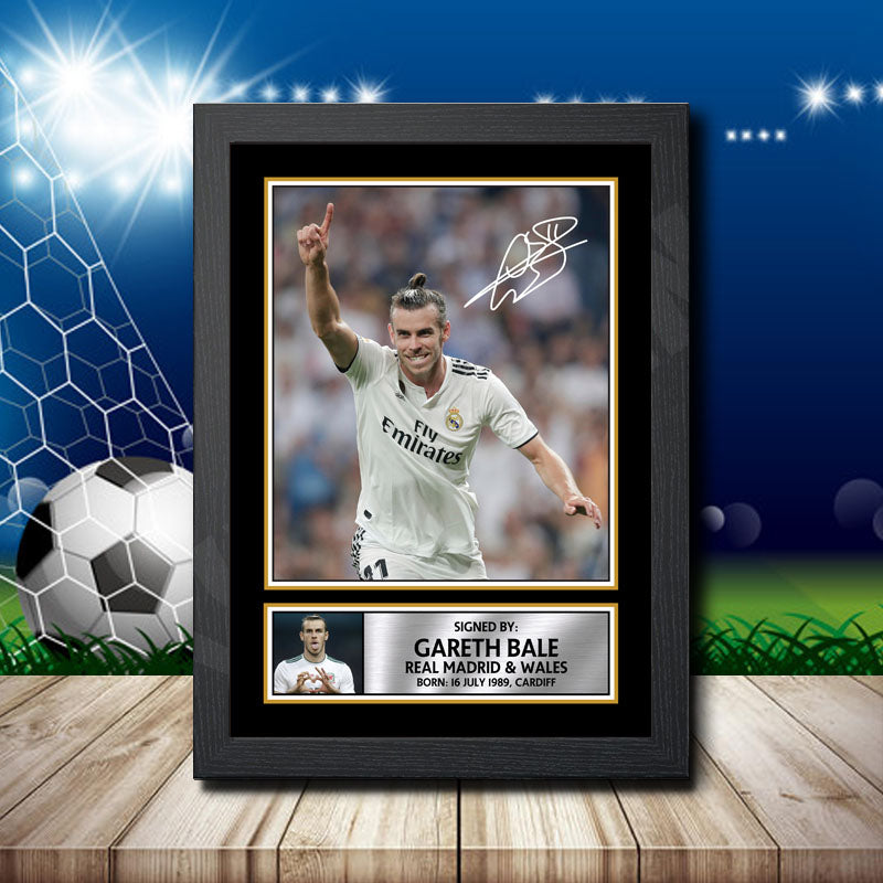 Gareth Bale 3 Printed Signature Footballers Star Poster Print Framed Wall Art Gift – Gareth Bale 3 Printed Signature Footballers Star Poster Print