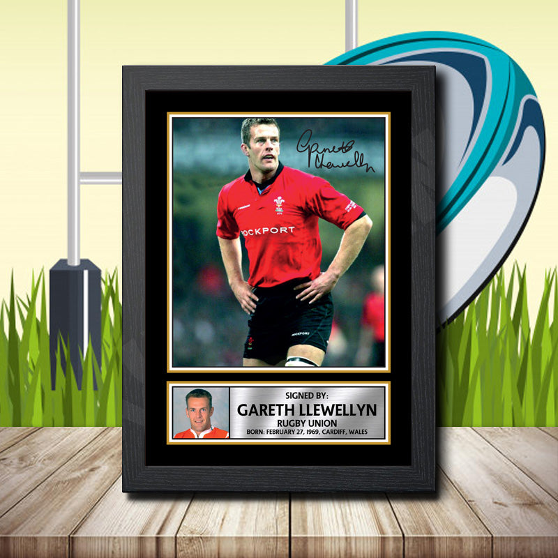 Gareth Llewellyn 1 Printed Signature Rugby Star Poster Print Framed Wall Art Gift – Gareth Llewellyn 1 Printed Signature Rugby Star Poster Print