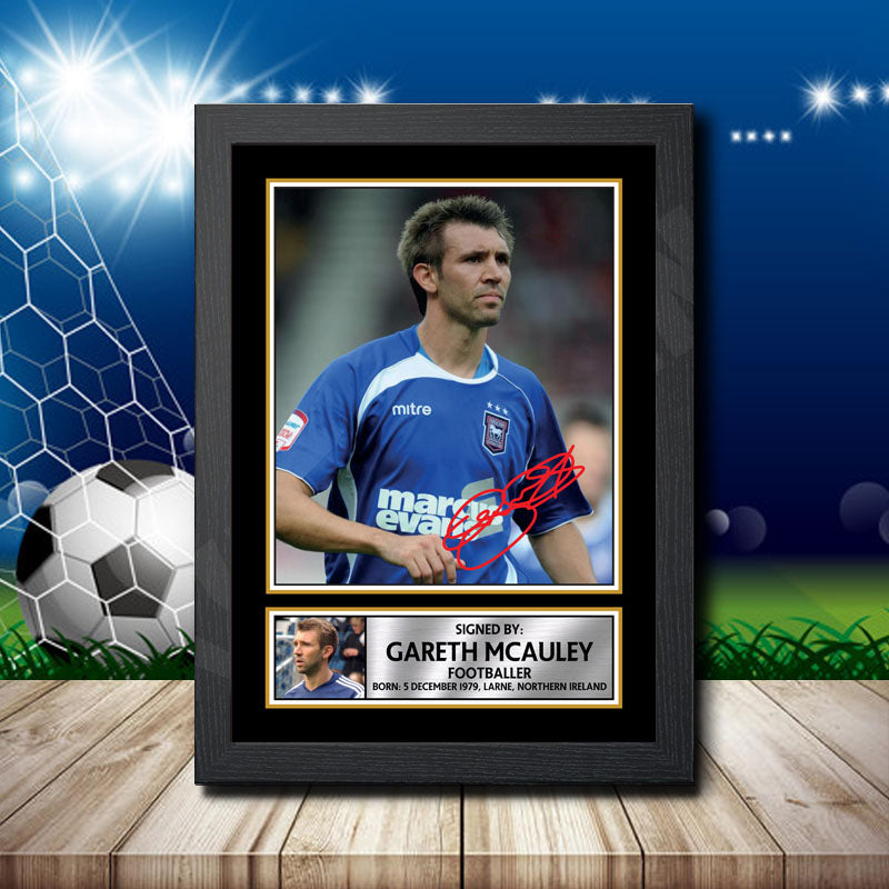 Gareth Mcauley Printed Signature Footballers Star Poster Print Framed Wall Art Gift – Gareth Mcauley Printed Signature Footballers Star Poster Print