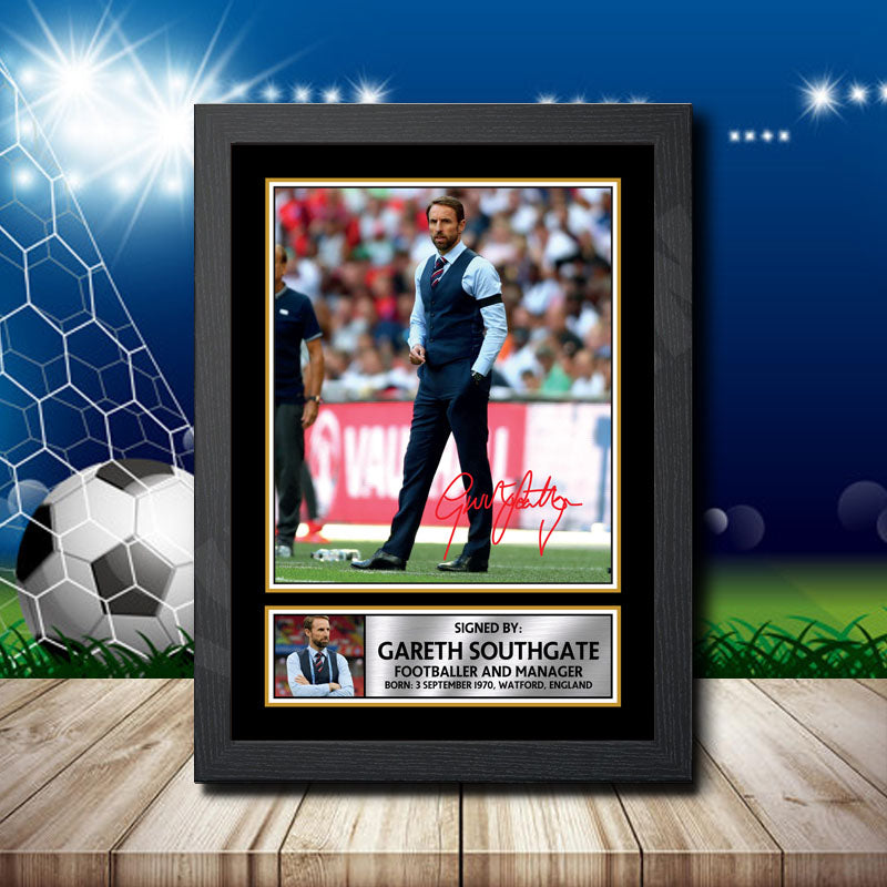 Gareth Southgate 2 Printed Signature Footballers Star Poster Print Framed Wall Art Gift – Gareth Southgate 2 Printed Signature Footballers Star Poster Print