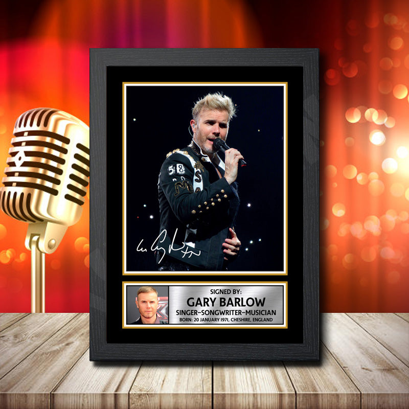 Gary Barlow 1 – Printed Signature Music Star Print – Gary Barlow 1