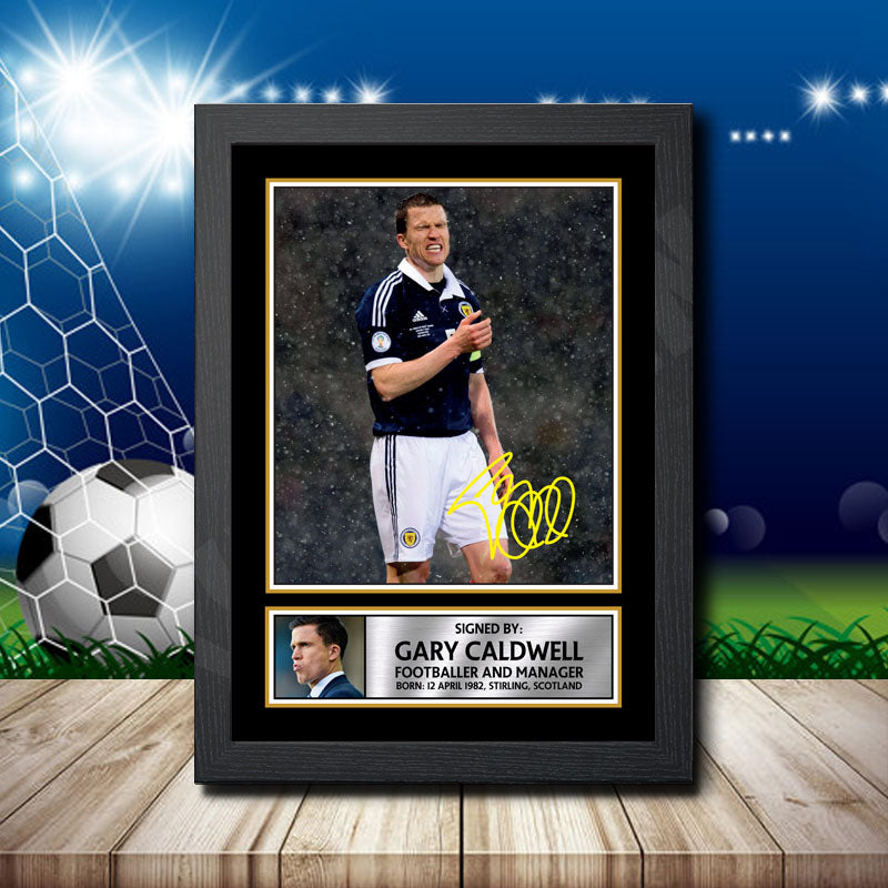 Gary Caldwel Printed Signature Footballers Star Poster Print Framed Wall Art Gift – Gary Caldwel Printed Signature Footballers Star Poster Print